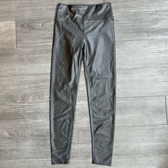 Sunwren Gunmetal Gray Shiny High Waisted Leggings Size XXS - Picture 2 of 5